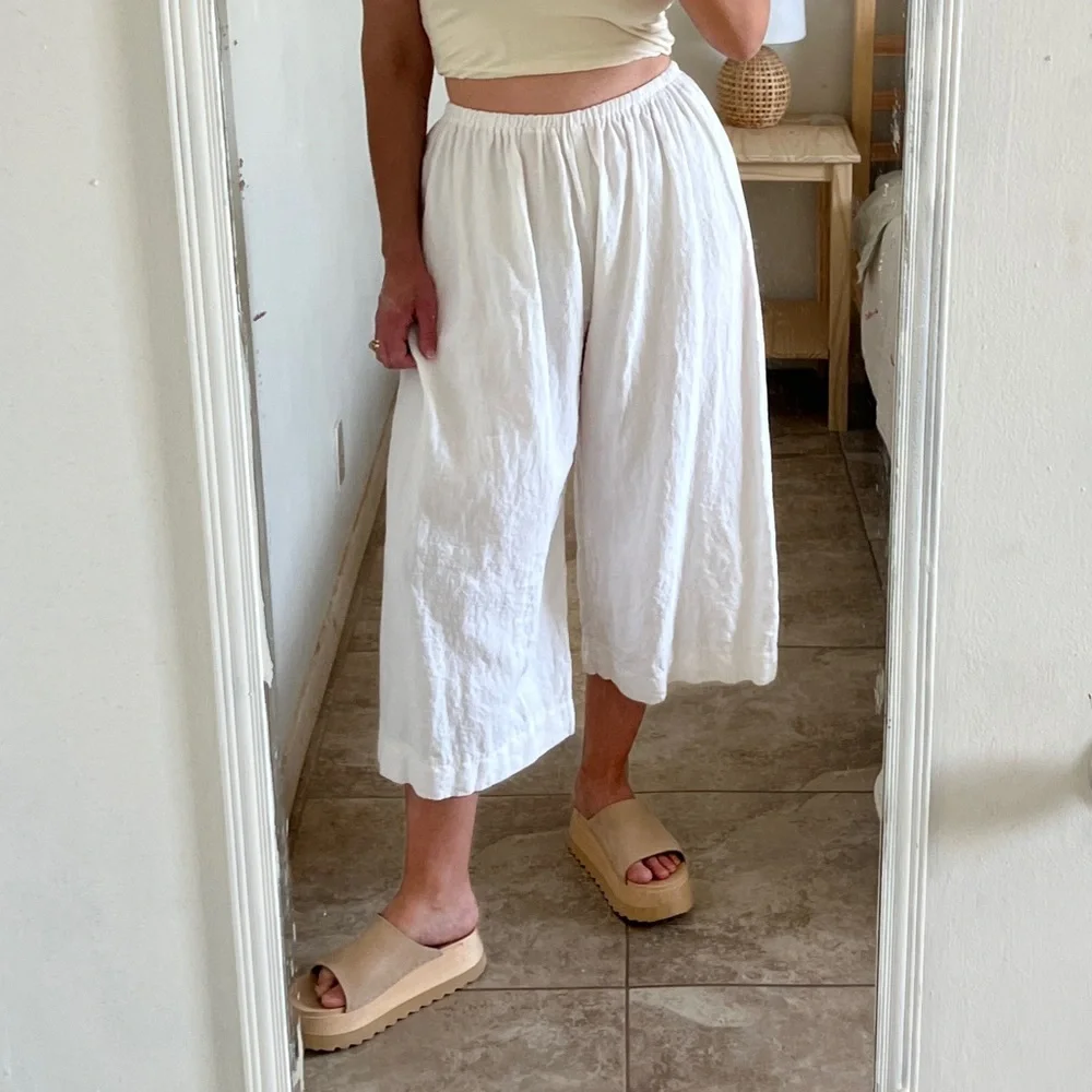 BOHÈME The Linen Trousers in Antique White (Petite Size) • FIRM PRICE - Picture 3 of 4